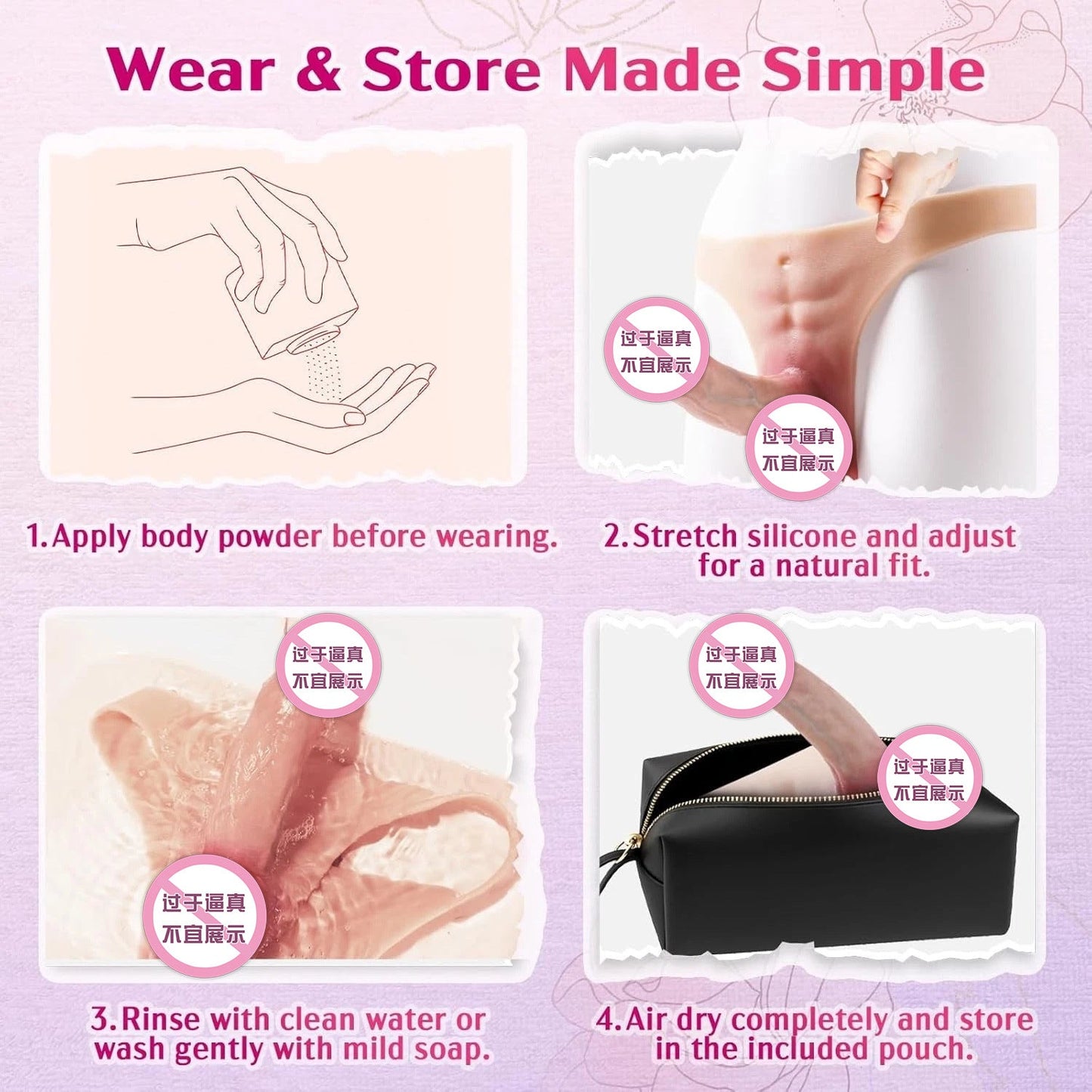 Rechargeable Silicone Strap-On Vibrator for Women