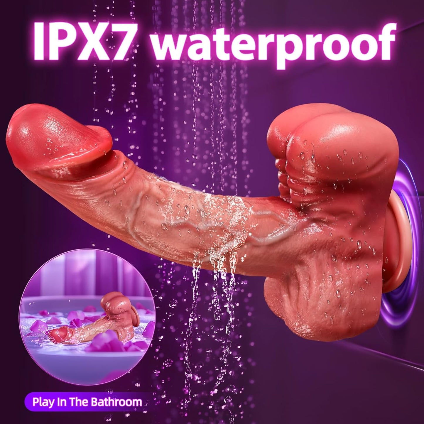 Zoom  5 In 1 Realistic Muscular Thrusting Rotation Dildo Wireless Control Vibrators With Suction Cup