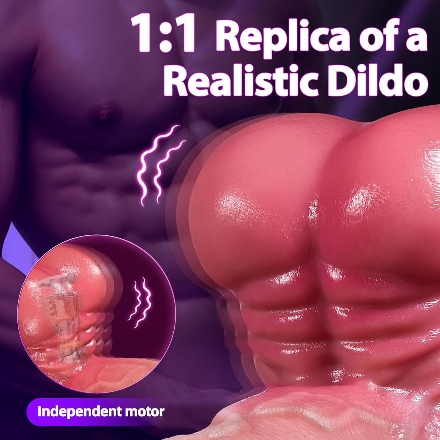 Zoom  5 In 1 Realistic Muscular Thrusting Rotation Dildo Wireless Control Vibrators With Suction Cup
