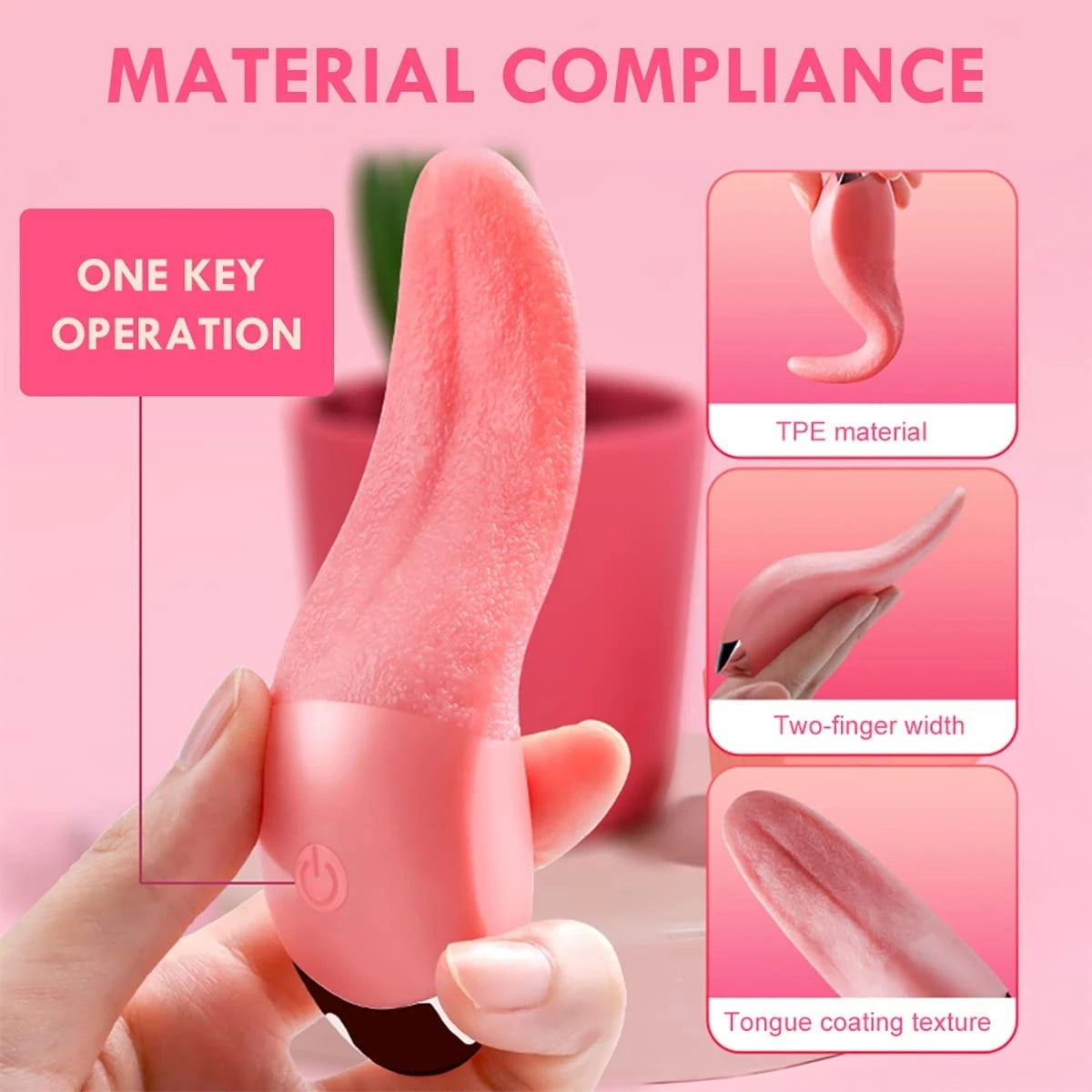 10 Mode Heating Tongue Licking Vibrator Mini G-spot Sex Toys