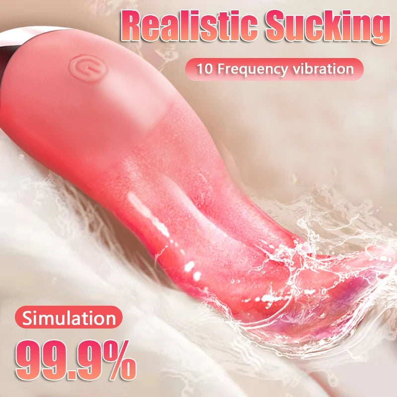 10 Mode Heating Tongue Licking Vibrator Mini G-spot Sex Toys