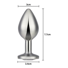 Silver Jewelled Aluminium Beginner's Butt Plug 2.7 Inch