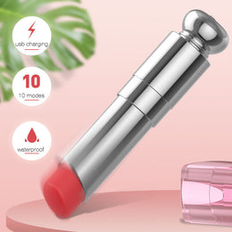 Lippy Lipstick With Egg Skipping Women's Vibrator