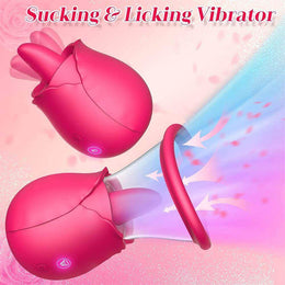 Rose Dual Action Vibrator: Licking & Suction Combined