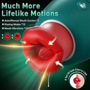 4 IN 1 Rose Sex Toy Adult Toys Licking Vibrater with 10 Mouth Kissing Vibrations