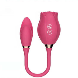 Double headed rose sucking vibrator