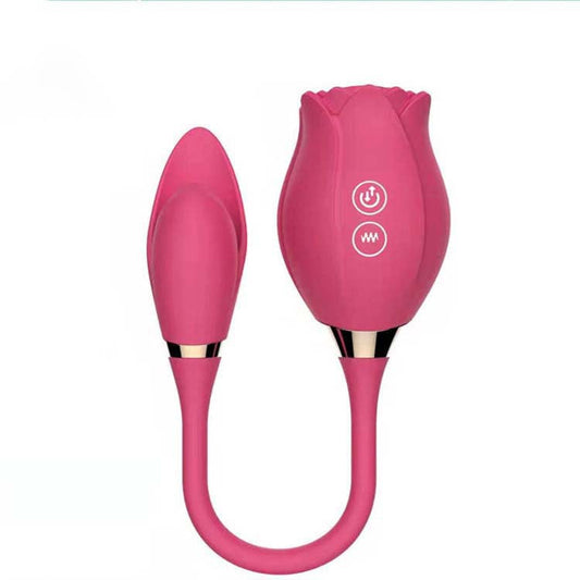 Double headed rose sucking vibrator