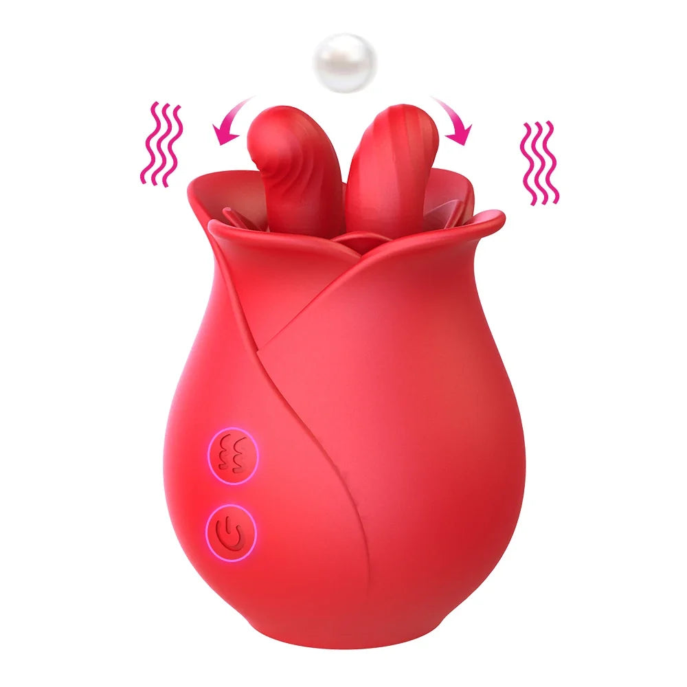 Rose vibrating egg tongue licking and sucking vibrating sex toy