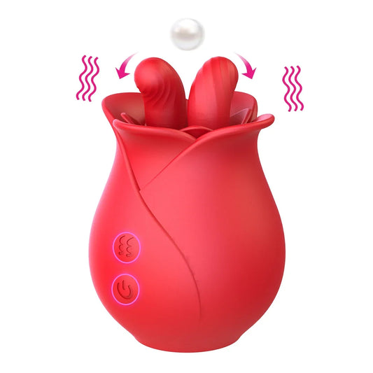 Rose vibrating egg tongue licking and sucking vibrating sex toy