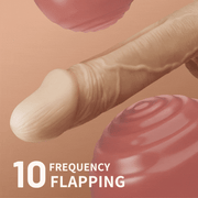 Hollow Flapping Silicone Dildo Vibrator 8.38 IN
