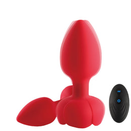 Rose flower luminous silicone anal plug