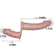 Vibrating Strap On Dildo Vibrator Double Dong with Adjustable Harness