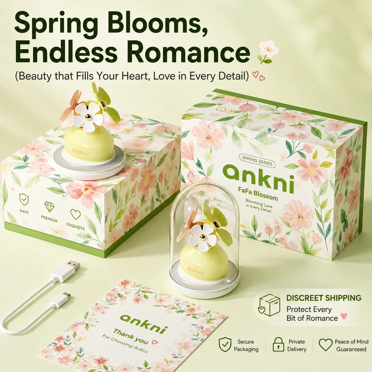 Ankni FaFa Blossom Smart Mini Massager – App-Controlled, 20 Modes, Waterproof, Whisper Quiet & USB Rechargeable
