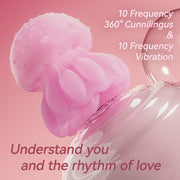 Luminous Jellyfish 360°rotating Tongue Licking G-spot Clitoral Stimulation Vibrator