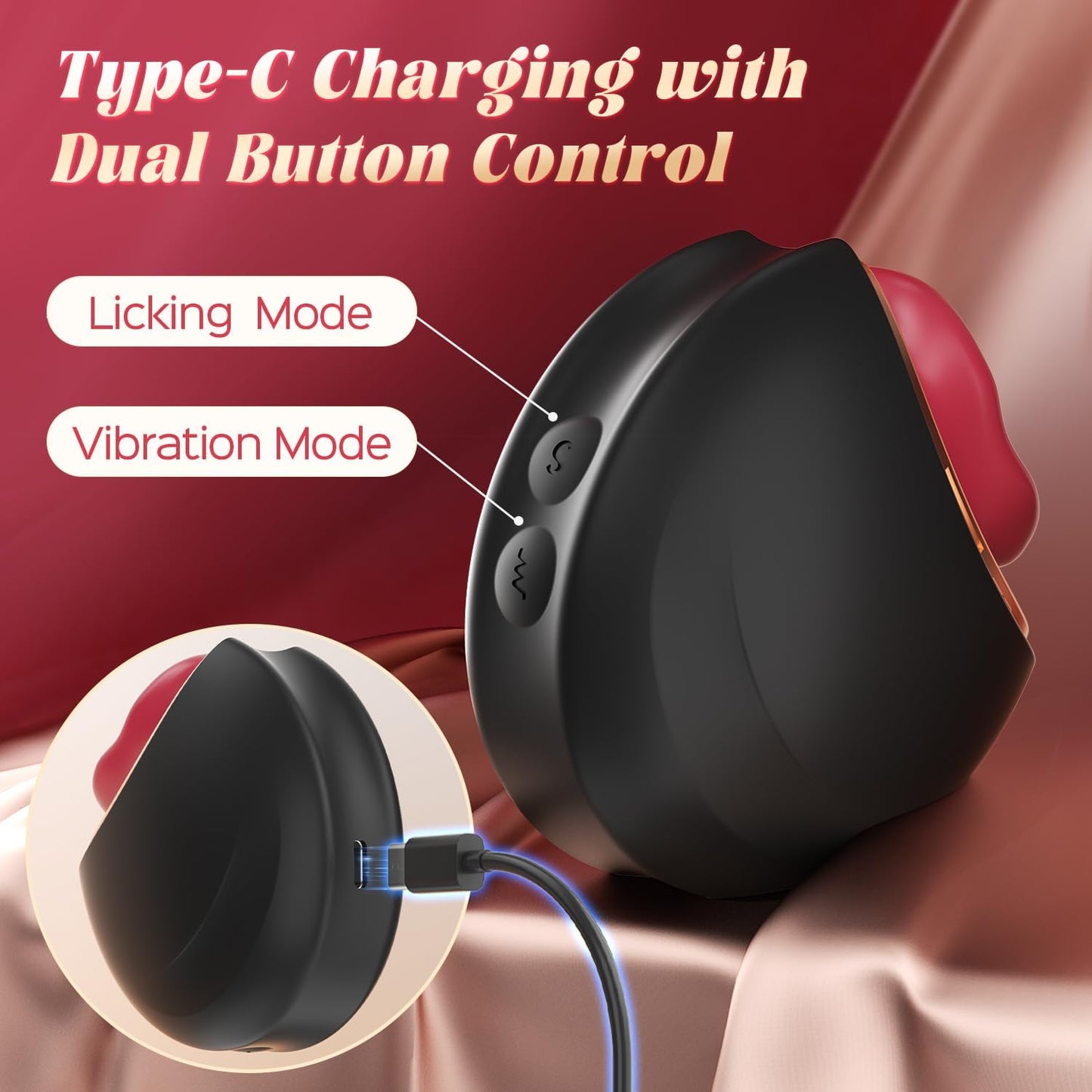 Upgraded Rose Mouth-Shaped Biting Clit Nipple Stimulation Vibrators