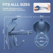 Penis Vibrating Ring Cock 3 in 1 Massage Delayed Ejaculation Citoral Stimulator Flirt Masturbation