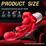 4 In 1 Rose Tongue Swing Vibrating G-Spot Clitoral Stimulation Dildo Machine