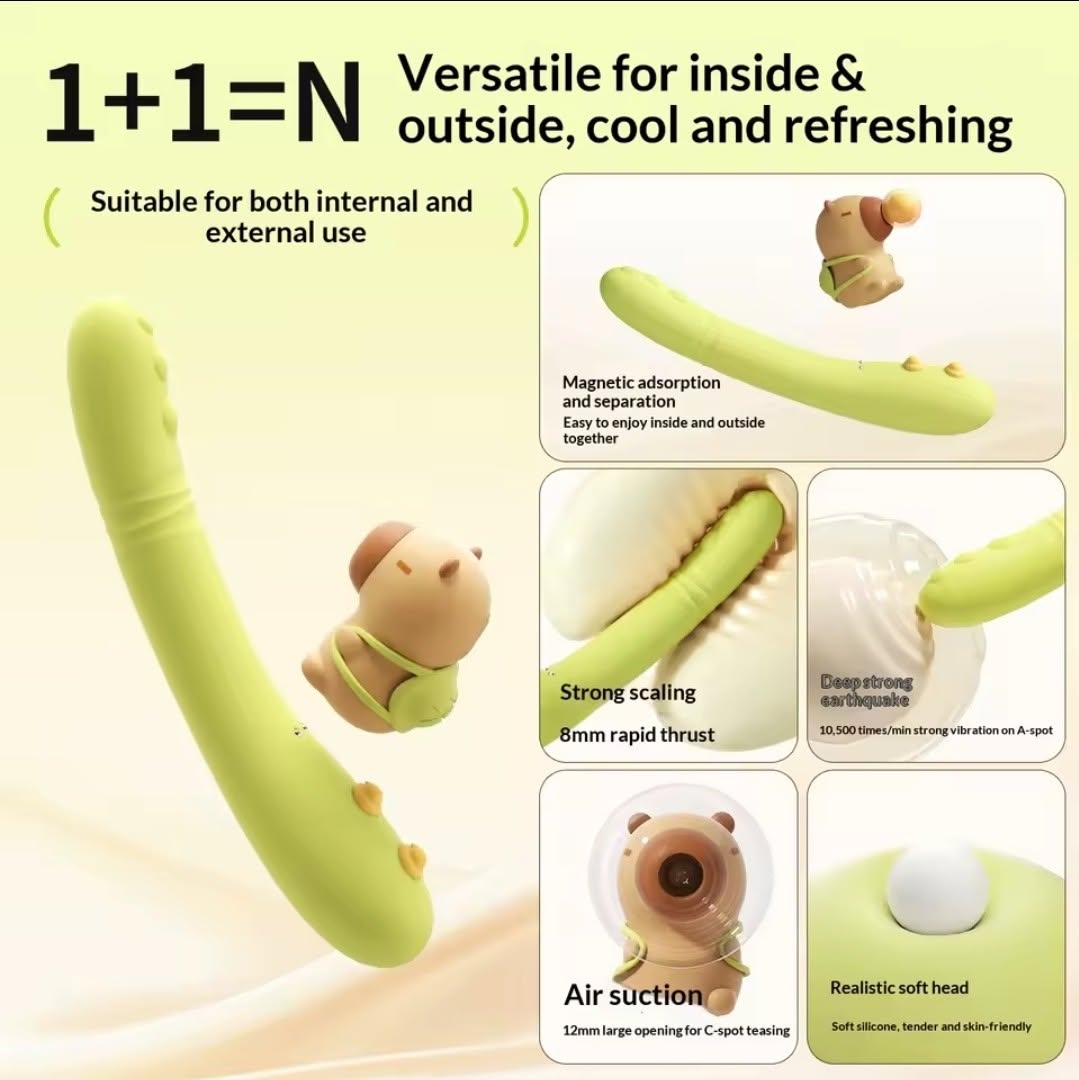 Ankni Spring Pipi Dual Action Massager – Extendable Vibrator with Suction Stimulation
