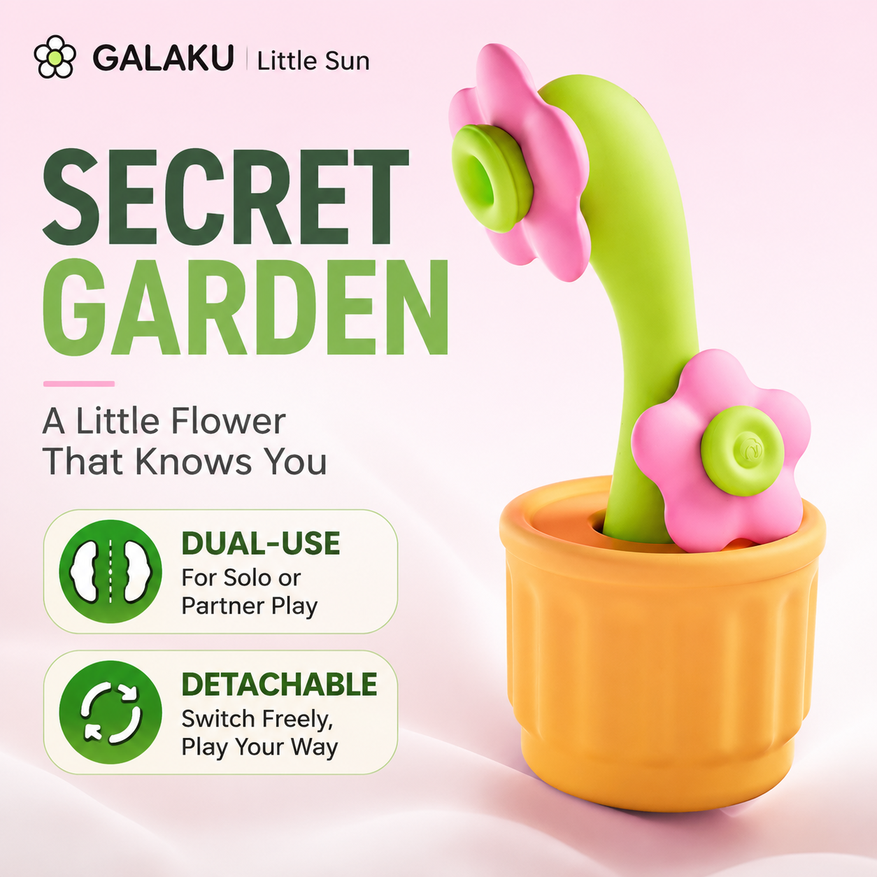 GALAKU Sunflower AI Smart Massager – Floral Design with Vibration & Suction Stimulation