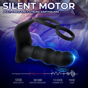 Massager Masturbation 9 Frequency Remote Control Anal Vibrator with Cock Ring