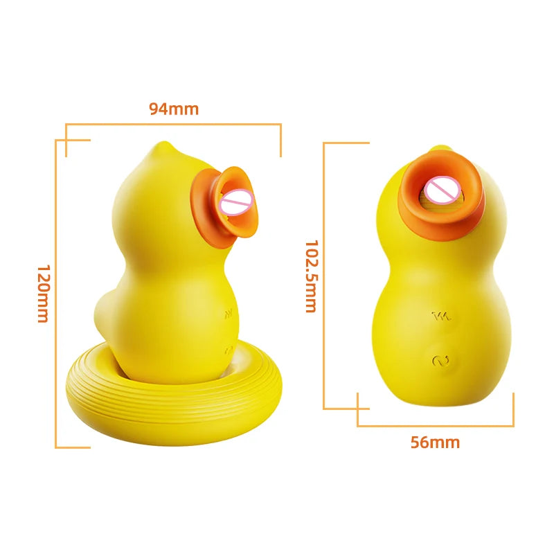 Licking duck tongue licking and sucking flirting vibrator