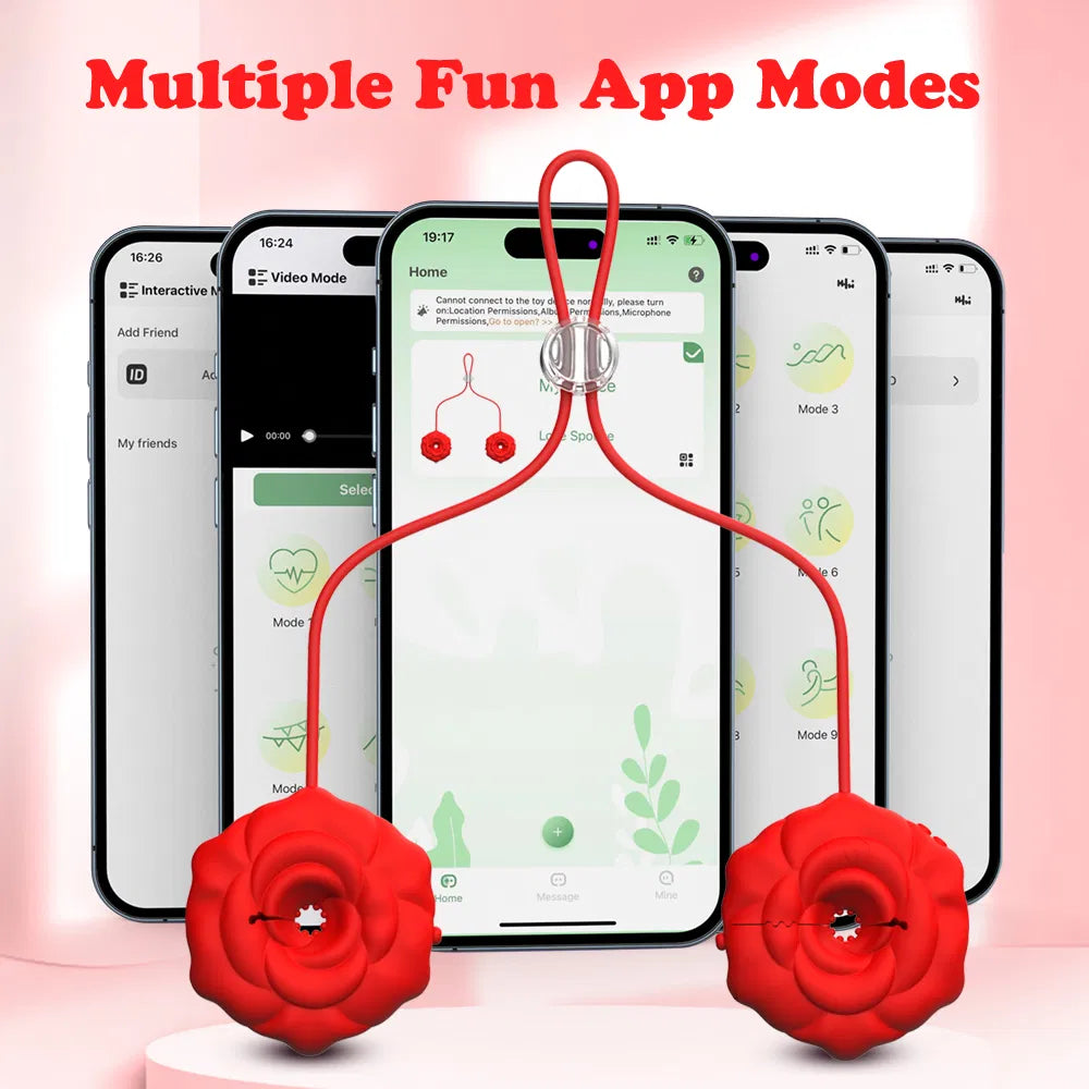 Nipple Vibe Women Sex Toy Boobs Massager for Nipple Vibrating Rose Toys with APP Control