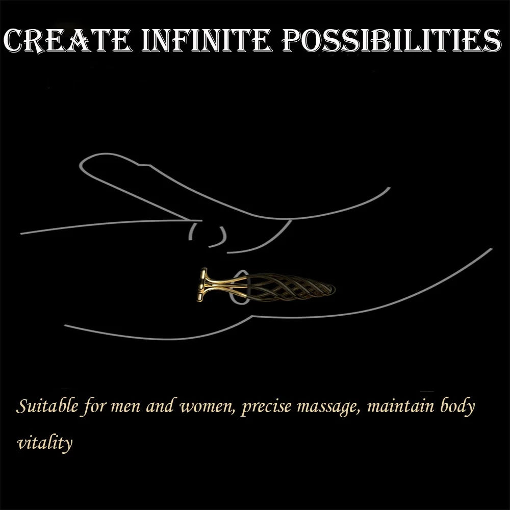 Gold Stainless Steel Hollow Anal Plug For Male And Female Anal Expansion