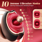 Upgraded Rose Mouth-Shaped Biting Clit Nipple Stimulation Vibrators