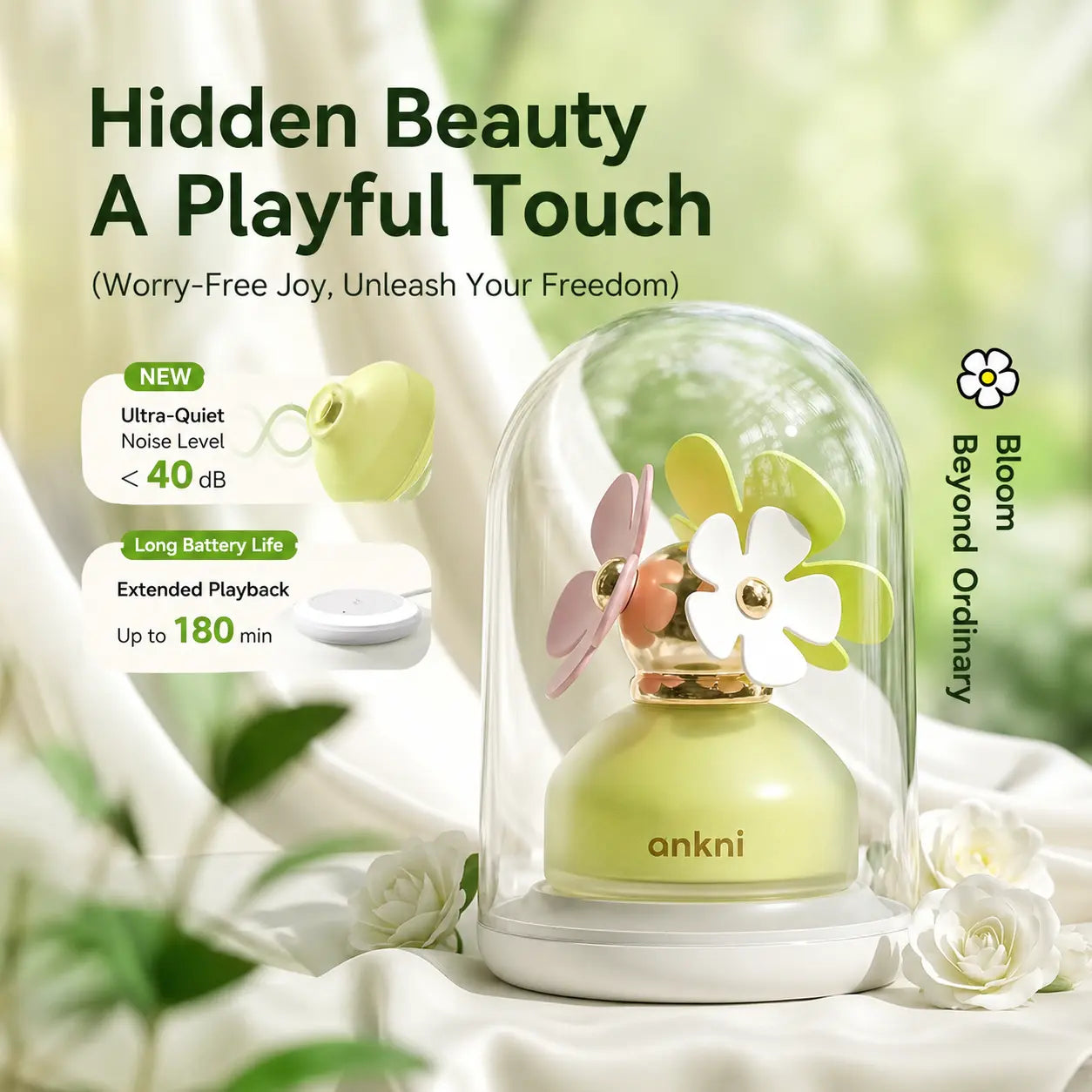 Ankni FaFa Blossom Smart Mini Massager – App-Controlled, 20 Modes, Waterproof, Whisper Quiet & USB Rechargeable