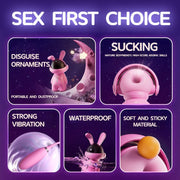 Fashion Ornaments Rabbit Clitoris Sucking Vibrator Set With Dust Cover
