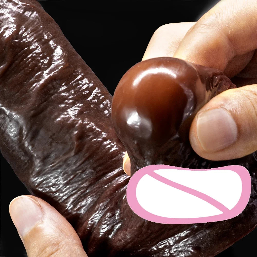 Real Skin Feeling Realistic Dildos Sliding Foreskin Design Female Masturbator