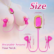 Rabbit Neck-hanging Nipple Clamps Vibrator With APP Control For Couple